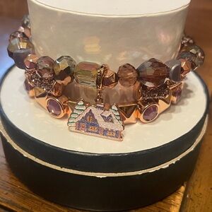 BP New in Box Holiday Stack 2023 Rustic Holiday lab created stones, rg plating